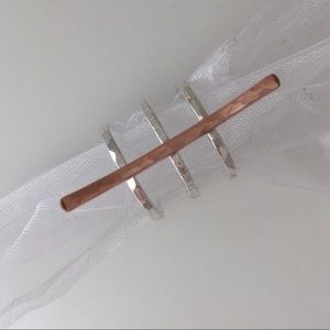 Nashelle Sterling Silver and Rose Gold Ring Size 7